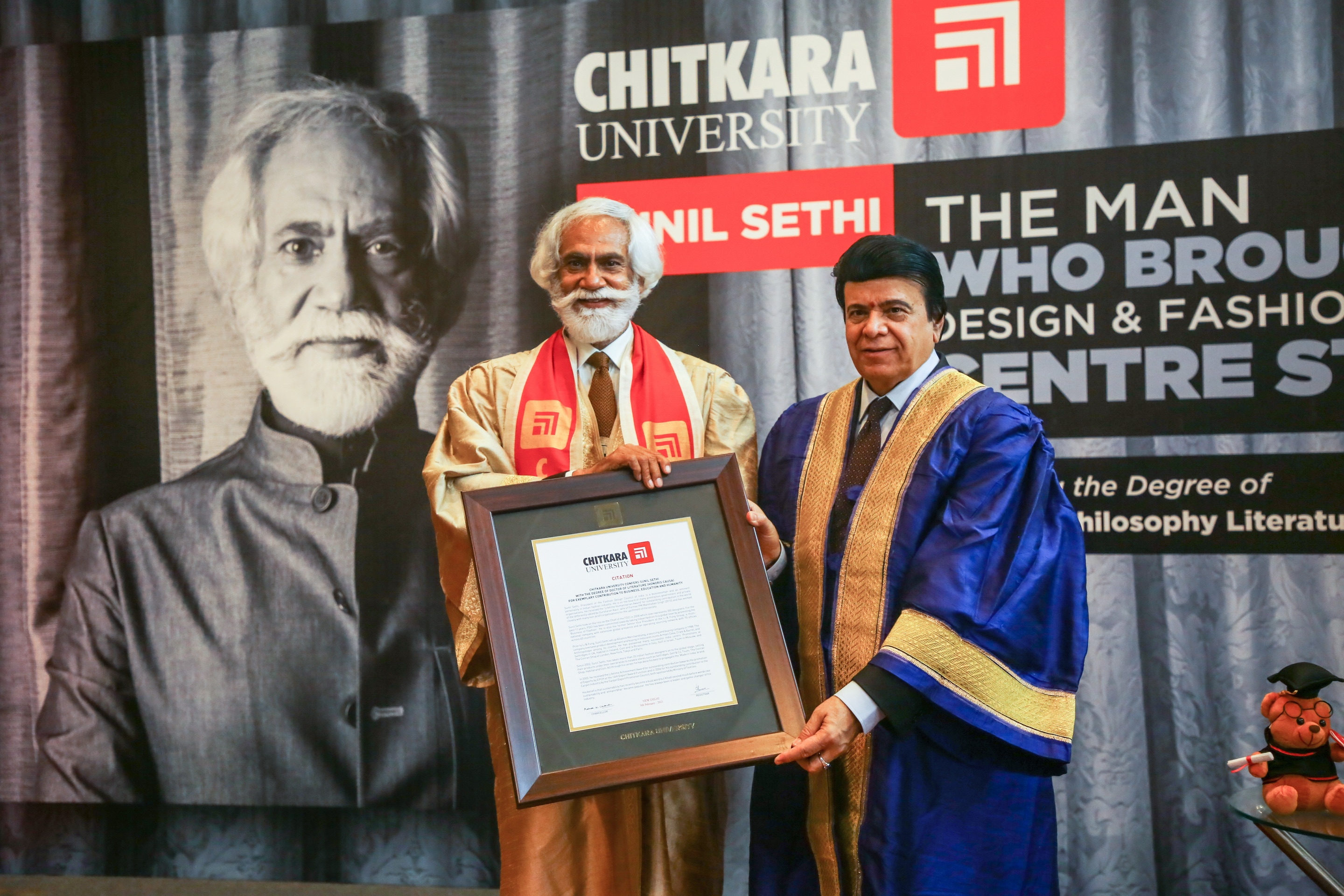 Dr Sunil Sethi with Dr Ashok K Chitkara, Chancellor of Chitkara University (Photo: HTCS/RaajeshKashyap) Dr Sunil Sethi with Dr Ashok K Chitkara, Chancellor of Chitkara University (Photo: HTCS/RaajeshKashyap)