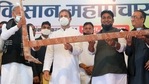 The Congress leader’s ‘just two people’ remark comes a day after he tweeted “A government of ‘Hum Do, Hamare Do (We two, ours two)’ !” on Thursday.(ANI) The Congress leader’s ‘just two people’ remark comes a day after he tweeted “A government of ‘Hum Do, Hamare Do (We two, ours two)’ !” on Thursday.(ANI)