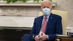 U.S. President Joe Biden, wears a protective mask while meeting with U.S. Senators in the Oval Office of the White House on Thursday, Feb. 11, 2021. (Bloomberg) U.S. President Joe Biden, wears a protective mask while meeting with U.S. Senators in the Oval Office of the White House on Thursday, Feb. 11, 2021. (Bloomberg)