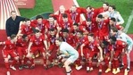 Bayern's goalkeeper Manuel Neuer holds the trophy as celebrates with his teammates winning the Club World Cup final soccer match between FC Bayern Munich and Tigres at the Education City Stadium in Al Rayyan, Qatar.(AP) Bayern's goalkeeper Manuel Neuer holds the trophy as celebrates with his teammates winning the Club World Cup final soccer match between FC Bayern Munich and Tigres at the Education City Stadium in Al Rayyan, Qatar.(AP)