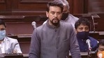 Union minister Anurag Thakur speaking in the Rajya Sabha on Friday.(ANI Photo/RSTV Screengrab) Union minister Anurag Thakur speaking in the Rajya Sabha on Friday.(ANI Photo/RSTV Screengrab)