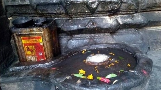 The vandalised structure. (HT Photo)