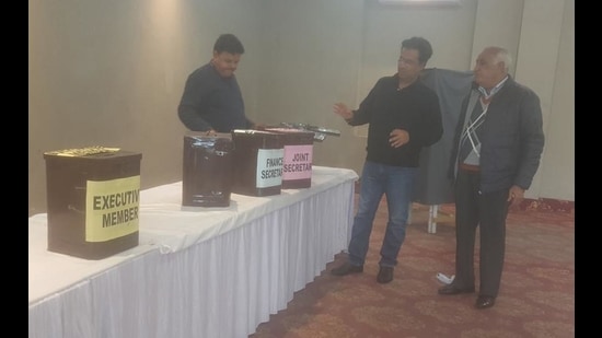 Preparations underway ahead of the Ludhiana Club elections on Friday. (HT Photo) Preparations underway ahead of the Ludhiana Club elections on Friday. (HT Photo)