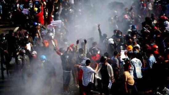 Around 100 protesters were arrested on Tuesday after police cracked down on protesters who had staged demonstrations.(AP) Around 100 protesters were arrested on Tuesday after police cracked down on protesters who had staged demonstrations.(AP)