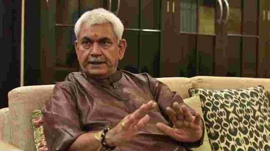 Jammu and Kashmir’s lieutenant governor Manoj Sinha.(Vipin Kumar/HT Archive)