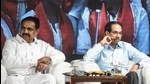 Uddhav Thackeray and Jayant Patil. (Satyabrata Tripathy/HT Photo) Uddhav Thackeray and Jayant Patil. (Satyabrata Tripathy/HT Photo)