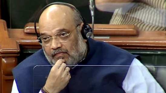 Home Minister Amit Shah during the Budget Session of Parliament in Lok Sabha, in New Delhi on Saturday. (ANI Photo) Home Minister Amit Shah during the Budget Session of Parliament in Lok Sabha, in New Delhi on Saturday. (ANI Photo)