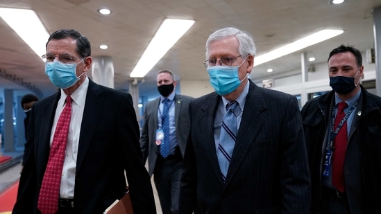 Senate minority leader Mitch McConnell on Capitol Hill in Washington.(AP)