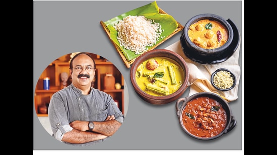 Chef Regi Mathew (inset) is best known for Kappa Chakka Kandhari, one of the best restaurants in Chennai; An assortment of vegetarian food at the restaurant Chef Regi Mathew (inset) is best known for Kappa Chakka Kandhari, one of the best restaurants in Chennai; An assortment of vegetarian food at the restaurant