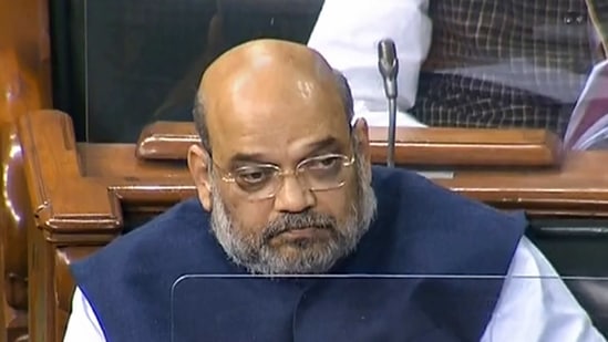 Union home minister Amit Shah is seen in the Lok Sabha during ongoing Budget Session of Parliament. (PTI) Union home minister Amit Shah is seen in the Lok Sabha during ongoing Budget Session of Parliament. (PTI)