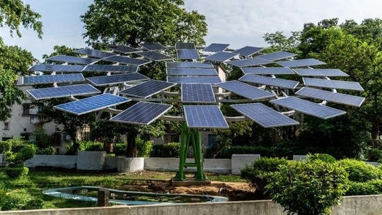 A solar power unit at CMERI in Durgapur. (HT FILE PHOTO)