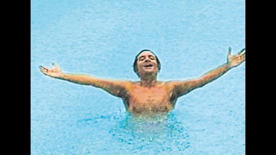 The director in the pool at Otters Club in Bandra The director in the pool at Otters Club in Bandra