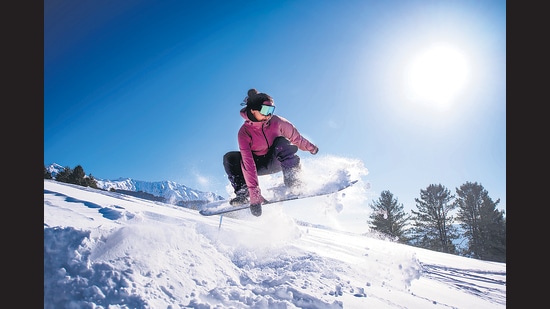 Snowboard instructor Cindy Khrime does a flip on the Sethan slopes in HP. She’s been snowboarding here since she was a teenager and travelled the world as an instructor before returning to guide visitors around the slopes she grew up on. (Photo: Ramesh Iyer) Snowboard instructor Cindy Khrime does a flip on the Sethan slopes in HP. She’s been snowboarding here since she was a teenager and travelled the world as an instructor before returning to guide visitors around the slopes she grew up on. (Photo: Ramesh Iyer)