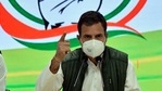Congress leader Rahul Gandhi addresses a press conference at AICC Headquarters, in New Delhi on Friday. (Sanjeev Verma/ Hindustan Times) Congress leader Rahul Gandhi addresses a press conference at AICC Headquarters, in New Delhi on Friday. (Sanjeev Verma/ Hindustan Times)
