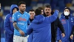 Napoli's coach Gennaro Gattuso, second right, celebrates the team's victory after the Italian Serie A soccer match between Napoli and Juventus at the Diego Armando Maradona stadium in Naples.(AP) Napoli's coach Gennaro Gattuso, second right, celebrates the team's victory after the Italian Serie A soccer match between Napoli and Juventus at the Diego Armando Maradona stadium in Naples.(AP)