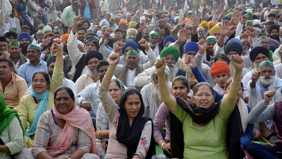 Farmers protesting against the three farm laws at Ghazipur border(Sakib Ali/Hindustan Times) Farmers protesting against the three farm laws at Ghazipur border