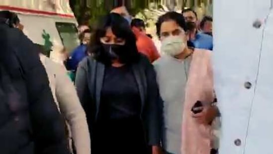 Activist Disha Ravi sent to 5 days Delhi police special cell custody, in New Delhi on Sunday. (ANI Photo)