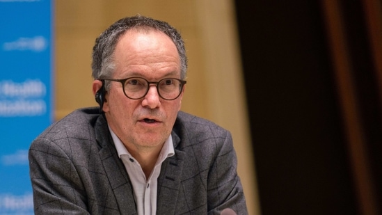 WHO expert Peter Ben Embarek delivering remarks during a press conference on February 12, 2021, in Geneva.(AFP) WHO expert Peter Ben Embarek delivering remarks during a press conference on February 12, 2021, in Geneva.(AFP)