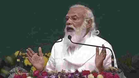 Prime Minister Narendra Modi speaking at an event in Chennai on Sunday. (BJPlive/Twitter ) Prime Minister Narendra Modi speaking at an event in Chennai on Sunday. (BJPlive/Twitter )