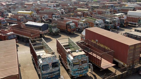 Trucks parked in an empty lot. (Bachchan Kumar/ HT PHOTO - for representative purposes only) Trucks parked in an empty lot. (Bachchan Kumar/ HT PHOTO - for representative purposes only)