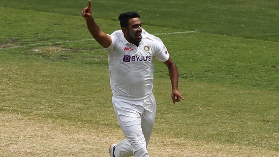Ravichandran Ashwin celebrates picking up a wicket.(Getty Images)