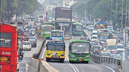 The Pune Municipal Corporation introduced the BRTS (Bus Rapid Transit System) and projected it as an ambitious scheme that envisaged the implementation of a high-quality public transport system to put an end to the rising vehicular traffic and the congestion within city limits. (HT FILE) The Pune Municipal Corporation introduced the BRTS (Bus Rapid Transit System) and projected it as an ambitious scheme that envisaged the implementation of a high-quality public transport system to put an end to the rising vehicular traffic and the congestion within city limits. (HT FILE)