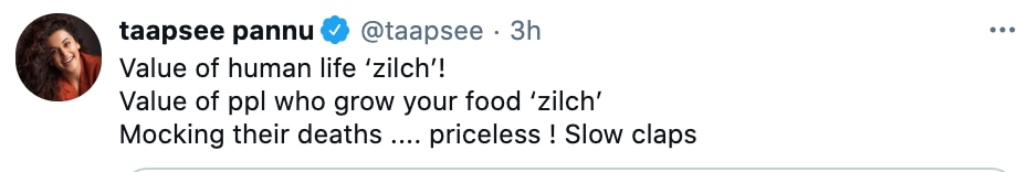 Taapsee Pannu's tweet.