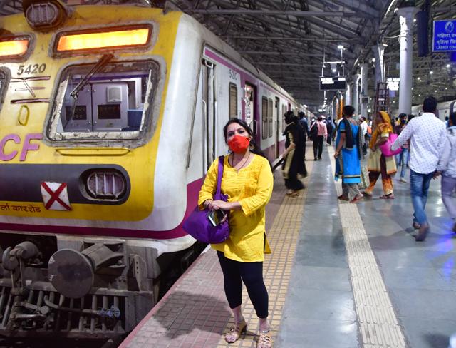 Jyoti Nair at CSMT station. (Bhushan Koyande/ HT Photo)