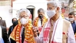 External Affairs minister Dr S Jaishankar and Ambassador of Japan to India Satoshi Suzuki visit Kamakhya Temple in Guwahati to offer prayer on Monday. (ANI PHOTO). External Affairs minister Dr S Jaishankar and Ambassador of Japan to India Satoshi Suzuki visit Kamakhya Temple in Guwahati to offer prayer on Monday. (ANI PHOTO).