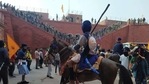 Nihang Sikhs at Red Fort during the farmers' tractor rally on Republic Day, in New Delhi. (Sanjeev Verma/HT Photo) Nihang Sikhs at Red Fort during the farmers' tractor rally on Republic Day, in New Delhi. (Sanjeev Verma/HT Photo)