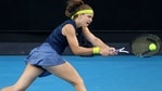 Czech Republic's Karolina Muchova hits a return against Belgium's Elise Mertens (AFP) Czech Republic's Karolina Muchova hits a return against Belgium's Elise Mertens (AFP)
