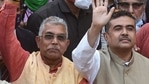 BJP Bengal president Dilip Ghosh and BJP leader Suvendu Adhikari believe BJP is set to form the government in Bengal. (PTI Photo) BJP Bengal president Dilip Ghosh and BJP leader Suvendu Adhikari believe BJP is set to form the government in Bengal. (PTI Photo)