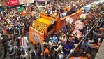 Krishok Surakkha Abhiyan commenced on January 9. In picture - BJP National President JP Nadda during a road show in Malda district.(PTI) Krishok Surakkha Abhiyan commenced on January 9. In picture - BJP National President JP Nadda during a road show in Malda district.(PTI)