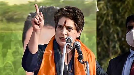 Congress General Secretary Priyanka Gandhi Vadra addresses 'Kisan Mahapanchayat' at Chilkana in Saharanpur district in this file picture. The Congress leader demanded Disha Ravi's release on Monday. (PTI File) Congress General Secretary Priyanka Gandhi Vadra addresses 'Kisan Mahapanchayat' at Chilkana in Saharanpur district in this file picture. The Congress leader demanded Disha Ravi's release on Monday. (PTI File)