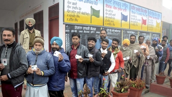 State Election Commission of Punjab on Monday ordered to conduct re-election in three polling booths of Municipal Council Patran and Samana in the district (PTI Photo)(PTI)