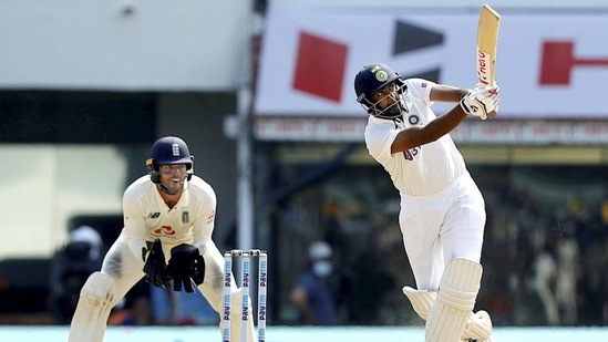 Ashwin plays a shot during the 3rd day of the second cricket Test match between India and England, at M.A. Chidambaram Stadium, in Chennai, (PTI) Ashwin plays a shot during the 3rd day of the second cricket Test match between India and England, at M.A. Chidambaram Stadium, in Chennai, (PTI)