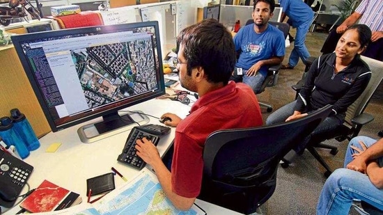The Centre estimates that the new guidelines will boost the geospatial data sector to a value of <span class='webrupee'>₹</span>1 lakh crore by 2030, create jobs for 2.2 million people, and have a multifold impact on the economy. (Mint) The Centre estimates that the new guidelines will boost the geospatial data sector to a value of <span class='webrupee'>₹</span>1 lakh crore by 2030, create jobs for 2.2 million people, and have a multifold impact on the economy. (Mint)