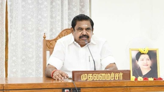 Highlighting schemes for the welfare of women, Palaniswami said the AIADMK government had distributed over Rs.4,200 crore worth marriage assistance in the last 10 years.(Twitter/@CMOTamilNadu)