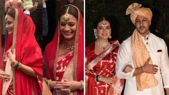 Dia Mirza at her wedding(Instagram/viralbhayani)