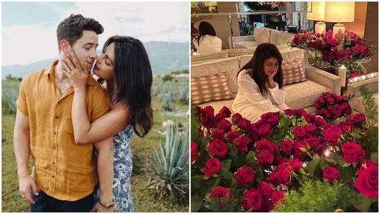 Priyanka Chopra got an entire shop's worth of roses on Valentine's Day by husband Nick Jonas.