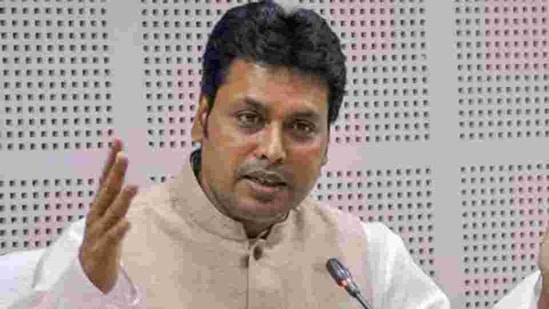 Tripura Chief Minister Biplab Deb is facing opposition from dissident BJP MLAs. (PTI FILE PHOTO) Tripura Chief Minister Biplab Deb is facing opposition from dissident BJP MLAs. (PTI FILE PHOTO)