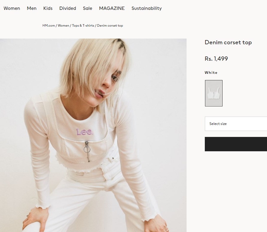 Kiara's top is worth  ₹1,499 (hm.com)
