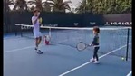 The video starts with a shot of a tennis court where Olympia and Mouratoglou can be seen playing tennis.(Instagram/@serenawilliams) The video starts with a shot of a tennis court where Olympia and Mouratoglou can be seen playing tennis.(Instagram/@serenawilliams)