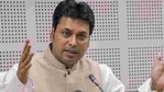 Tripura chief minister Biplab Kumar Deb sparked a controversy when he told an event on February 13 that Union home minister Amit Shah had earlier spoken about plans to expand the BJP's influence in neighbouring countries.(PTI) Tripura chief minister Biplab Kumar Deb sparked a controversy when he told an event on February 13 that Union home minister Amit Shah had earlier spoken about plans to expand the BJP's influence in neighbouring countries.(PTI)