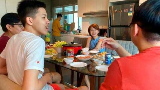Chan Jit Yen smiles as she hosts Malaysian students.(AP) Chan Jit Yen smiles as she hosts Malaysian students.(AP)