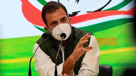 India's opposition Congress party leader Rahul Gandhi addresses a press conference in New Delhi on February 3, 2021. (Photo by Prakash SINGH / AFP)(AFP) India's opposition Congress party leader Rahul Gandhi addresses a press conference in New Delhi on February 3, 2021. (Photo by Prakash SINGH / AFP)(AFP)