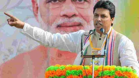 Tripura chief minister Biplab Kumar Deb (PTI) Tripura chief minister Biplab Kumar Deb (PTI)