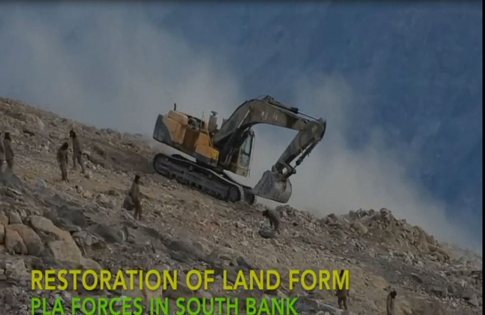 PLA soldier overseeing restoration process (Indian Army)