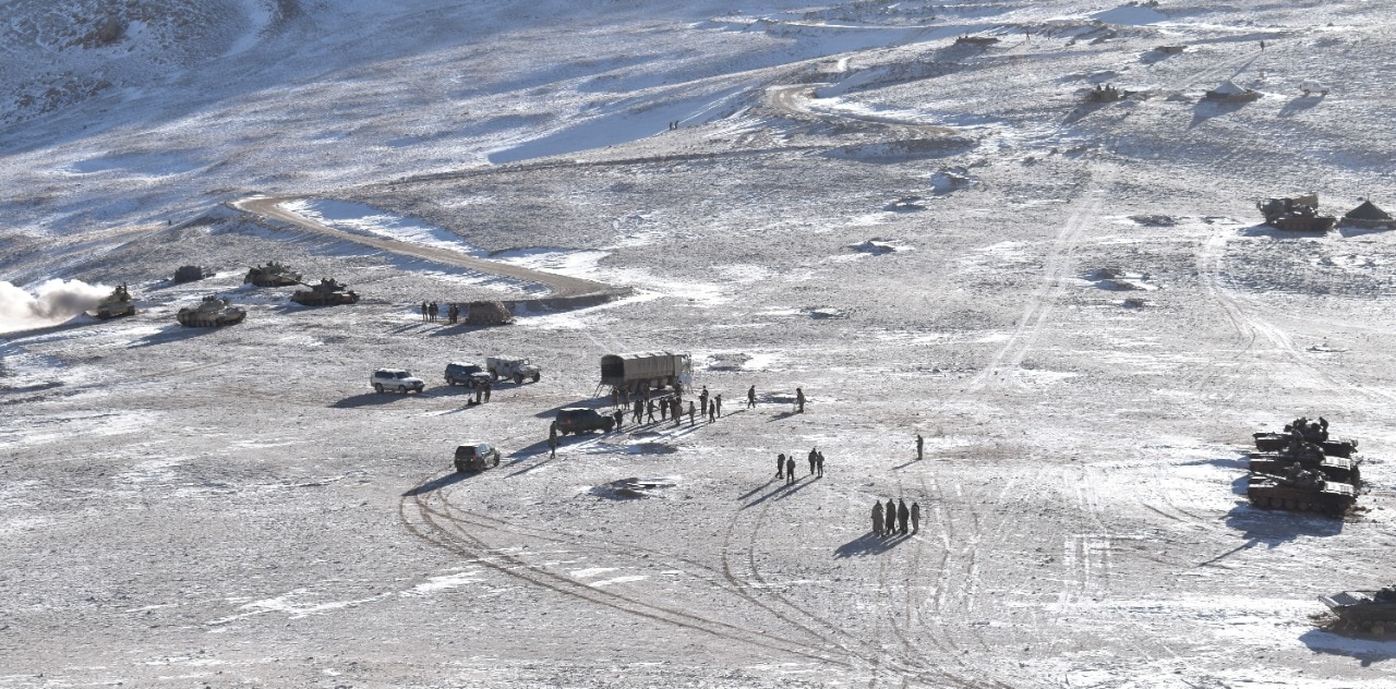 Light armored vehicles await arrival of infantrymen (SOURCED/Indian Army/Rahul Singh)