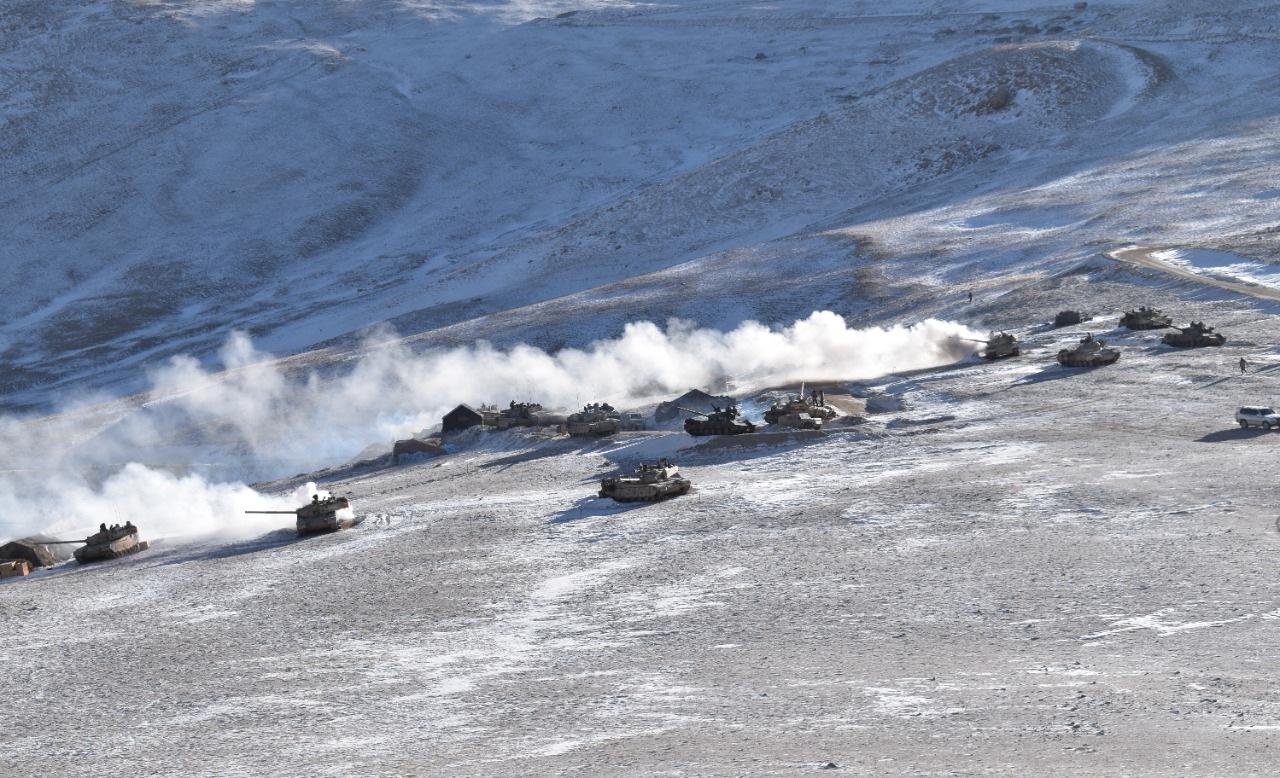 PLA tanks in disengaging process near the banks of Pangong Tso lake(SOURCED/Indian Army/Rahul Singh) PLA tanks in disengaging process near the banks of Pangong Tso lake(SOURCED/Indian Army/Rahul Singh)